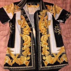 Printed button down shirt